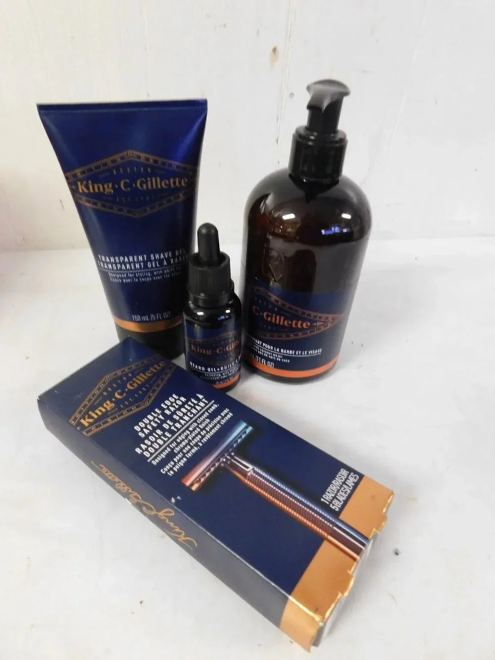 King C Gillette Double Edge Safety Razor Shave Gel Beard / Face Wash & Beard Oil